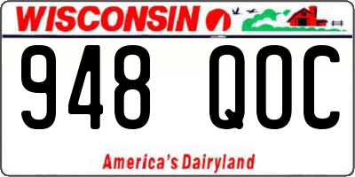 WI license plate 948QOC