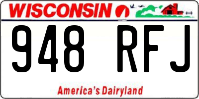 WI license plate 948RFJ