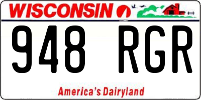 WI license plate 948RGR