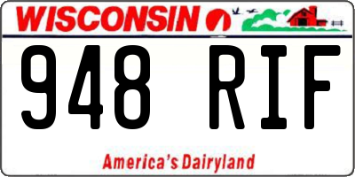 WI license plate 948RIF