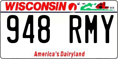 WI license plate 948RMY