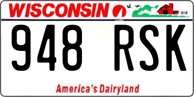 WI license plate 948RSK