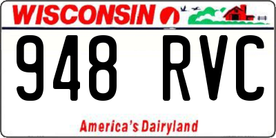 WI license plate 948RVC