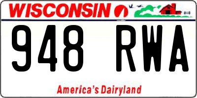 WI license plate 948RWA