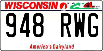 WI license plate 948RWG