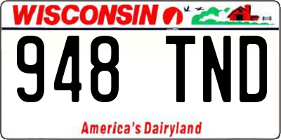 WI license plate 948TND