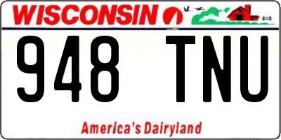 WI license plate 948TNU