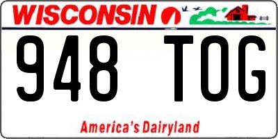 WI license plate 948TOG