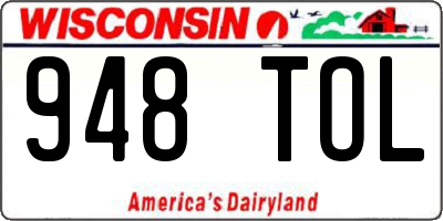 WI license plate 948TOL