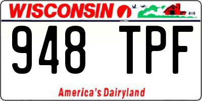 WI license plate 948TPF