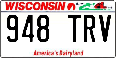 WI license plate 948TRV