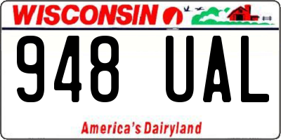 WI license plate 948UAL
