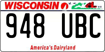 WI license plate 948UBC