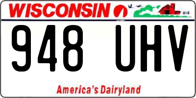 WI license plate 948UHV