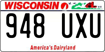 WI license plate 948UXU