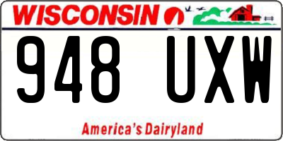 WI license plate 948UXW