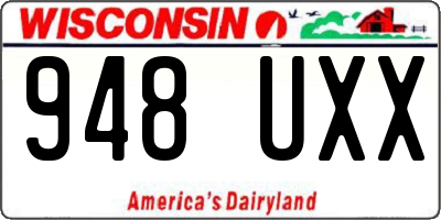 WI license plate 948UXX