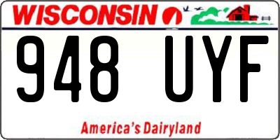 WI license plate 948UYF