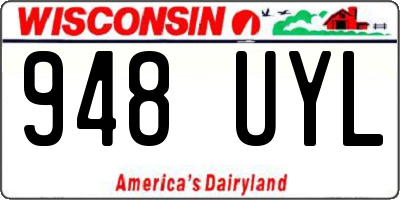 WI license plate 948UYL