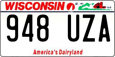 WI license plate 948UZA