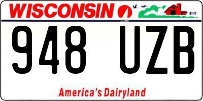 WI license plate 948UZB