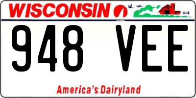WI license plate 948VEE