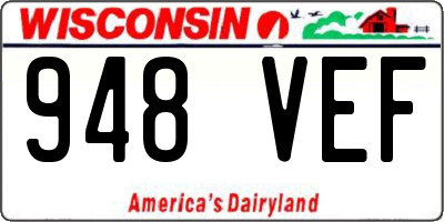 WI license plate 948VEF