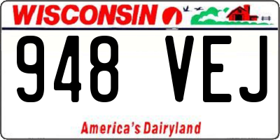 WI license plate 948VEJ