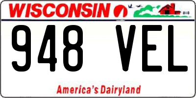 WI license plate 948VEL