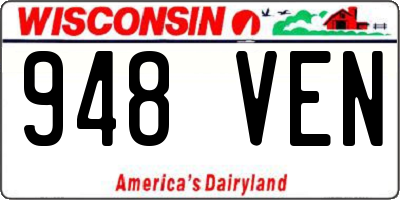 WI license plate 948VEN