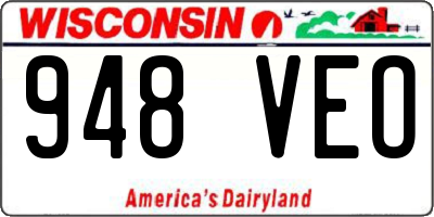 WI license plate 948VEO