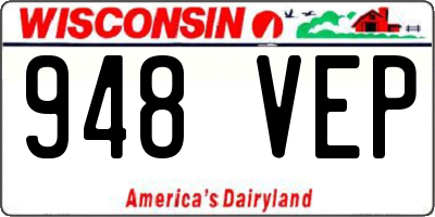 WI license plate 948VEP