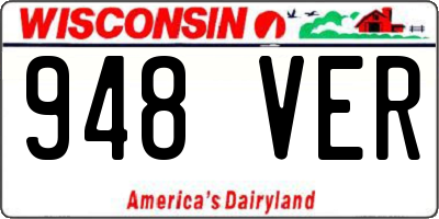 WI license plate 948VER
