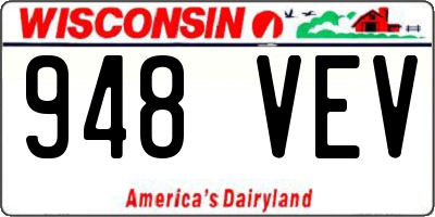 WI license plate 948VEV