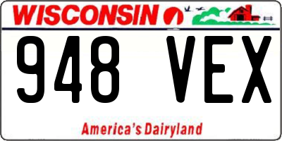 WI license plate 948VEX