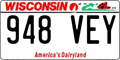 WI license plate 948VEY