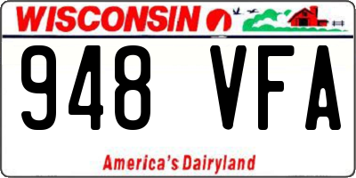 WI license plate 948VFA
