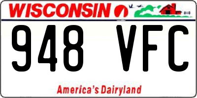 WI license plate 948VFC