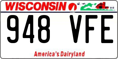 WI license plate 948VFE