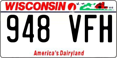 WI license plate 948VFH