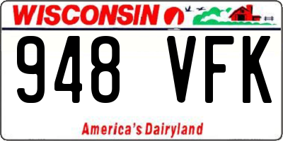WI license plate 948VFK