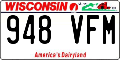 WI license plate 948VFM