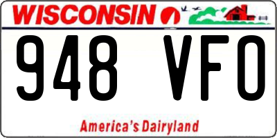 WI license plate 948VFO
