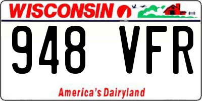WI license plate 948VFR