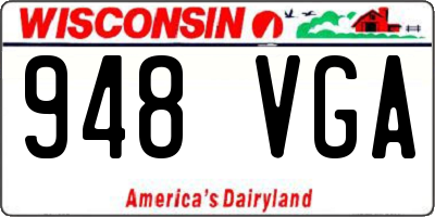 WI license plate 948VGA