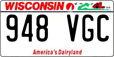 WI license plate 948VGC