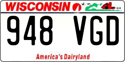 WI license plate 948VGD