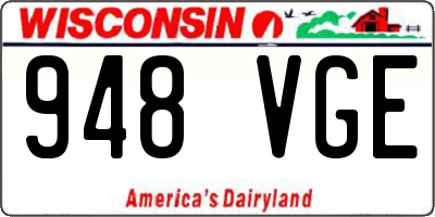 WI license plate 948VGE