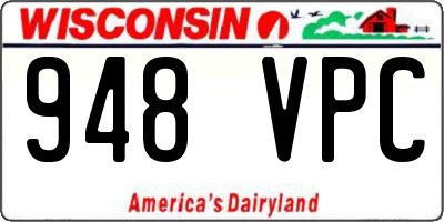 WI license plate 948VPC