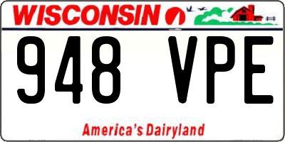WI license plate 948VPE